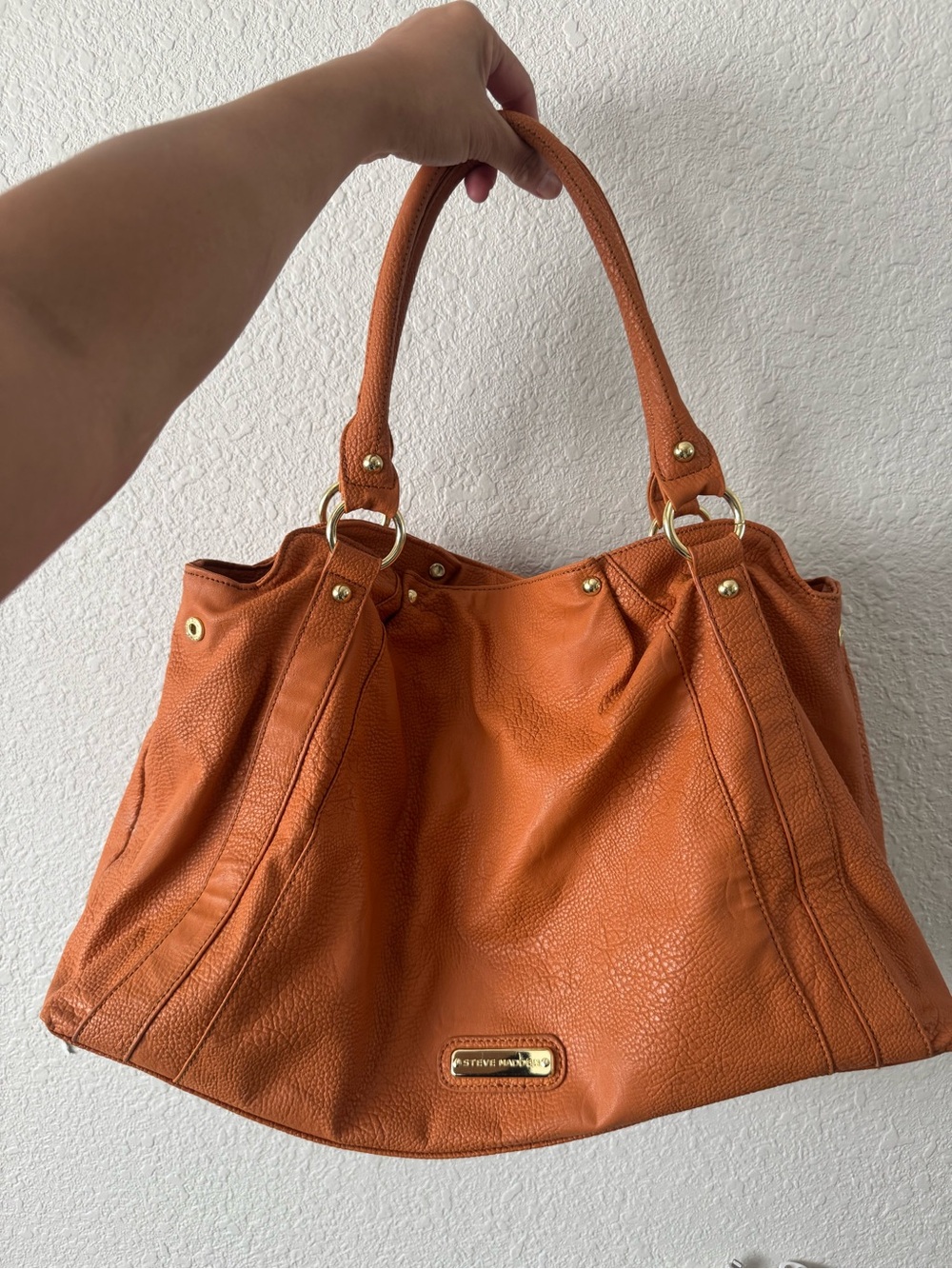 Vintage Steve Madden Cognac Leather Hobo Bag 🤎
